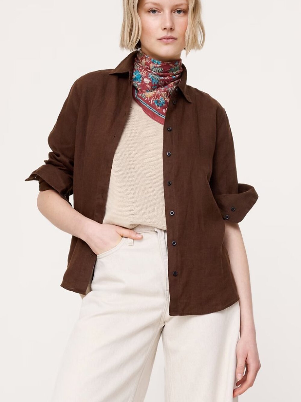 NWT! Banana Republic Brown The Everyday 100% Euro Linen Shirt S